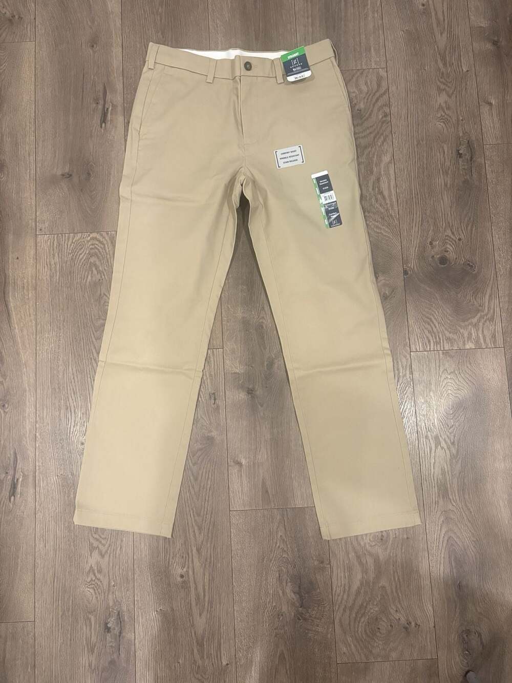 George Men's Premium Straight Fit Wrinkle Resistant Khaki Pants 31x30 Stone Wash